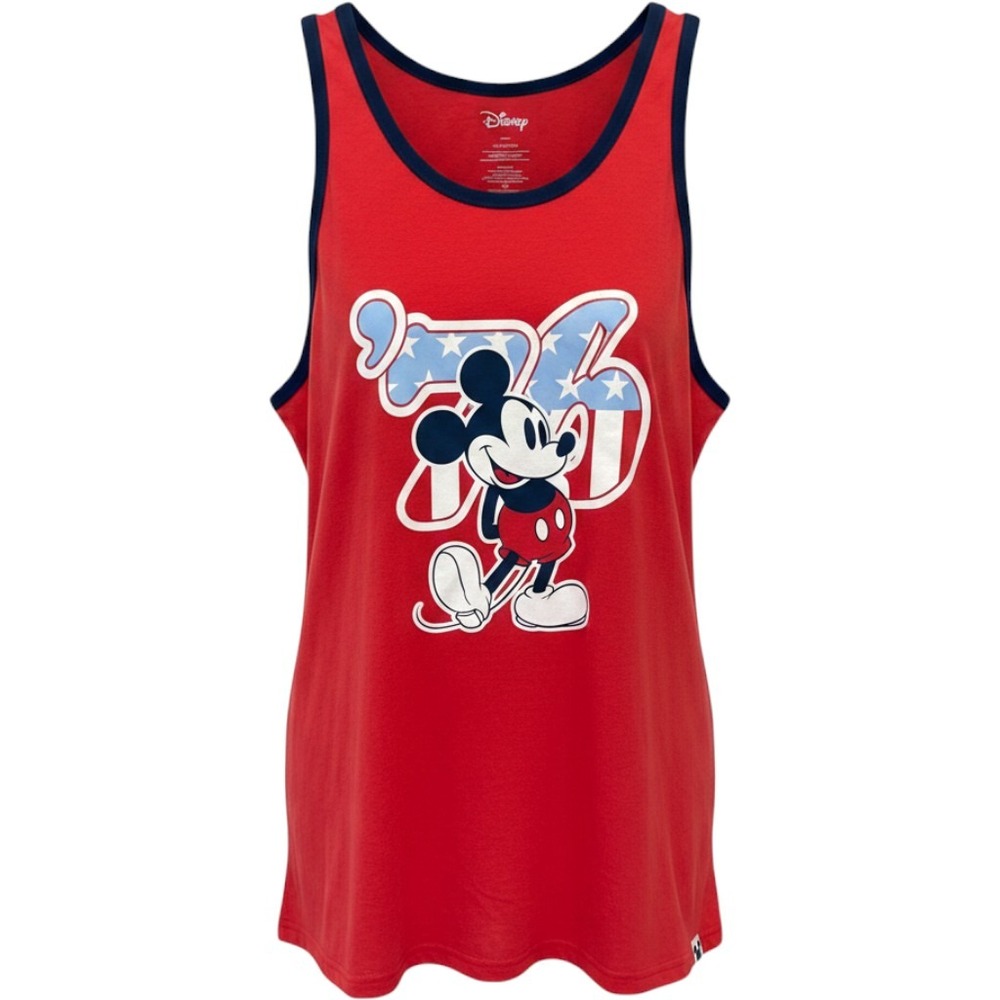 Disney Mickey Mouse Celebrates America Tank Top Red Patriotic 76 Mens 2XL NEW